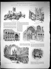 Old Print 1892 Lincoln