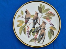 Franklin Porcelain Songbirds  World LARGE plate BOHEMIAN WAXWING  Audobon 27 cm