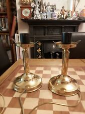 2 x Matching Vintage 1980s BHS Lighting Brass Desk Table Lamps  24cm