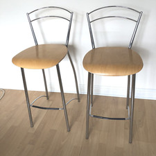 2 x Chrome and Wood John Lewis