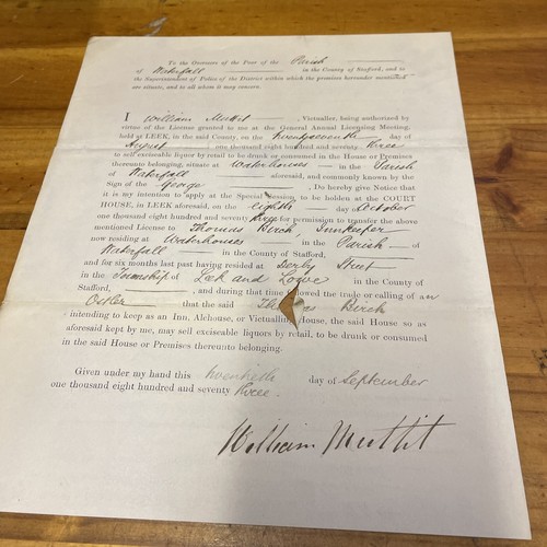 Old staffordshire documents - staffordshire,