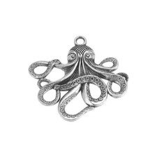 3 Octopus Large Antique Silver