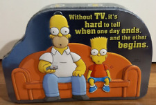 Simpsons Tin Bart Homer Biscuit Choc Tin Collectible 2005 Pressed Metal Raised