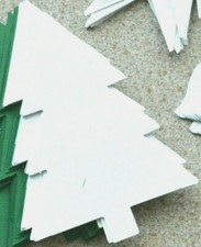 30 Die Cut Christmas Shapes Christmas Trees in Smooth White Card NEW