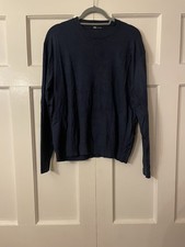 ZARA Mens Navy Blue Crew Neck