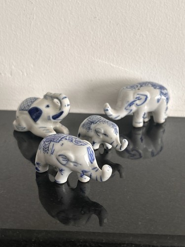 Vintage porcelain blue - x4,