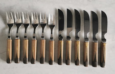 Denby Tiger eye Touchstone Cutlery 6 x Knifes 6 x Forks Vintage Stainless Steel