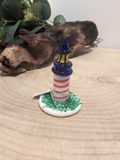 Miniature Hand Blown Glass Multi Coloured Lighthouse Ornament