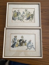 Gilroy. J  ( Guinness Artist ) Prints - Cats & Dogs - Framed & Glazed -23 X 18cm