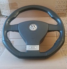 VW Volkswagen Golf Mk5 GTi COMPLETE Flat Bottomed Leather Steering Wheel #1025