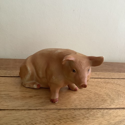 Porcelain pig figurine left - porcelain,