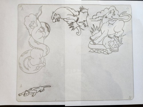 1980 vintage tattoo flash - 1980's,