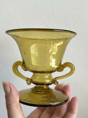Vintage amber hand blown - vintage,
