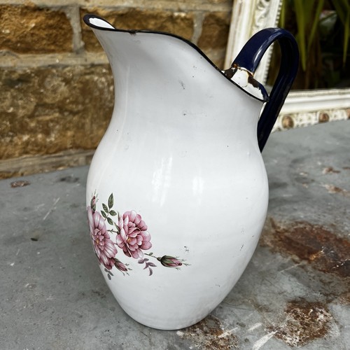 Vintage enamel jug with - vintage,