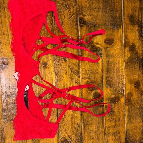 Nwt red lace strappy - strappy, bralette
