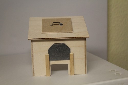 Dolls house bear wood coal - bear,