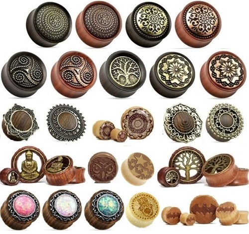 Wooden ear plug flesh - 1,