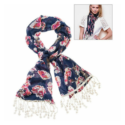 Avon scarf navy floral - avon,