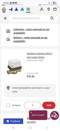 Danfoss hp22 port motorized - 2-port,