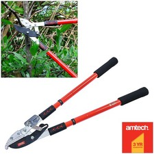 AMTECH TELESCOPIC GARDEN RATCHET ANVIL LOPPER TREE BRANCH PRUNER 3YR WARRANTY