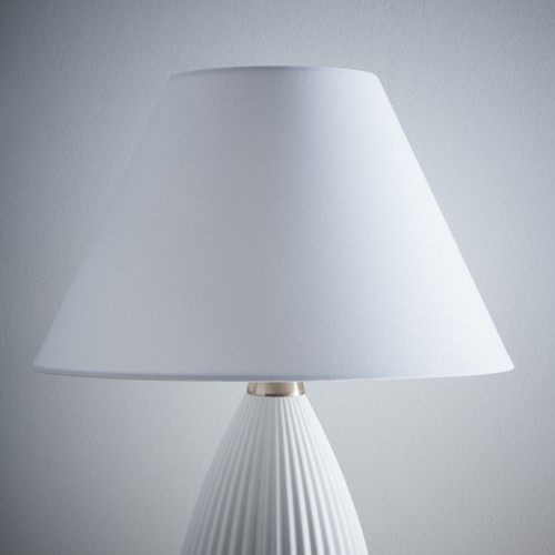 White cotton coolie lampshade - white,