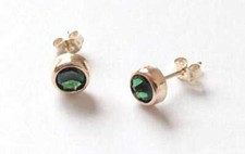 9ct Real Gold Emerald Studs