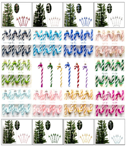 Candy cane glitter baubles - cane,