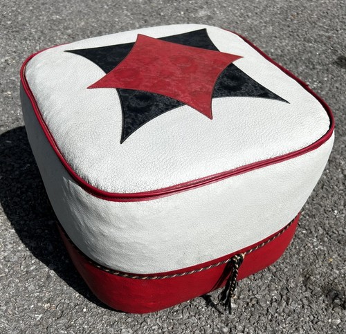 Vintage vinyl pouffe 1960 - vintage,