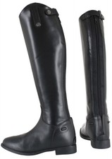 Horse Riding Country Boots Long Leather Zip Up Rubber Sole Tall Shoes Adults