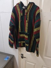Men's Mexican Baja hoodie, Reggae Colours L.