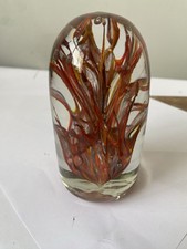 Strathearn Lamp Work Abstract  Scottish Glass Paperweight Dome 11cm 0.65 Kg VGC