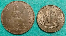 1965 British One Penny & Half Penny set. See photos for condition.