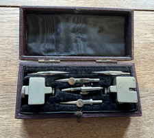 Vintage  Draftsman’s Beam Compass Trammel Head Set Original Box Circa 1940 - 196