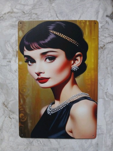 Audrey hepburn metal tin - audrey,