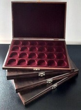 Luxury Wooden Box Case Storage Display Tray Britannia 1oz Coins in Capsules