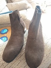 Mens Brown Suede Zip Up Size 8