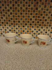 Vintage NEXT Blue Floral Roses Ceramic Coffee Tea Coffee Mug Cup SET OF 3