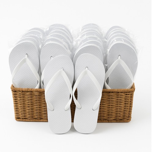 Pairs white flip flops - 40,