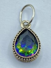 Sterling Silver & Mystic Topaz Necklace Pendant (T1597)