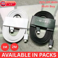 Genuine Samsung S24 S23 S22 S21 Ultra Plus Fast Charging Cable Type C To C 5A UK