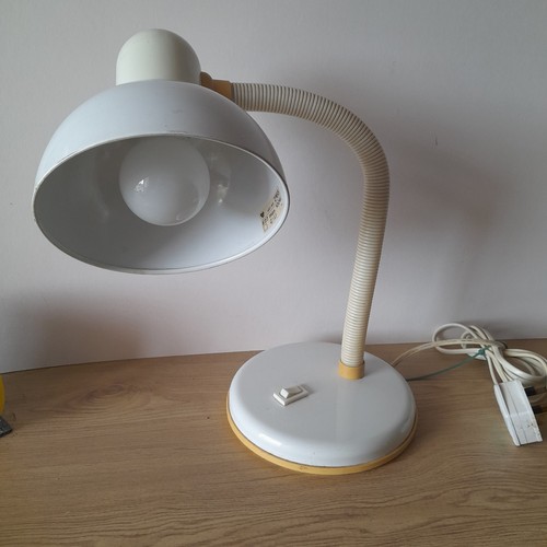 White gooseneck desk table - gooseneck,