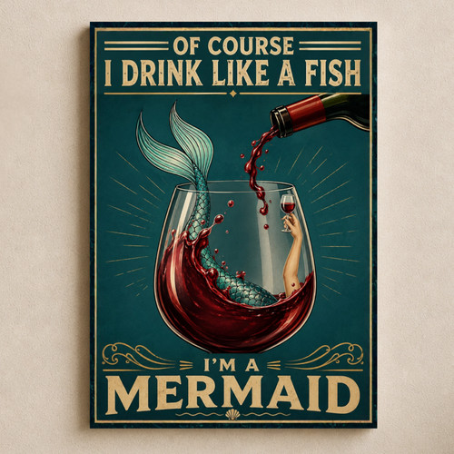 Funny wine mermaid quote - funny,