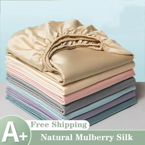 Mulberry silk fitted bed sheet - mulberry,