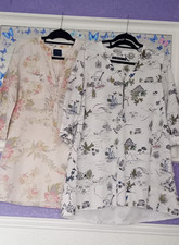 Ladies Zara Long Tops x 2 Medium Patterned Multicoloured