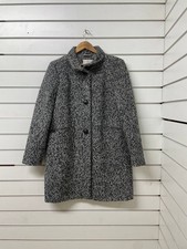 White Stuff Kenley Women's Heather Grey Coat 12 Wool Blenf Boucle Button Front