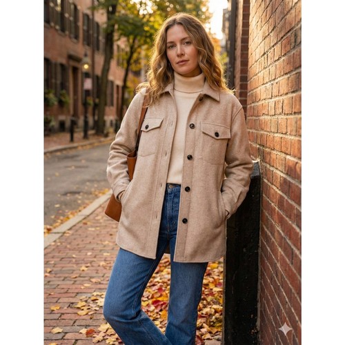 Zara beige button down - down, shacket