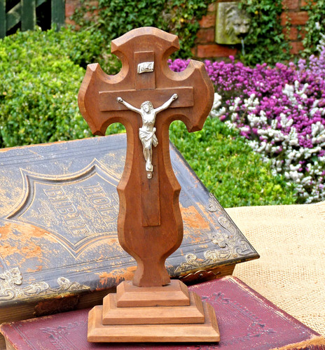 Vintage wooden crucifix - wooden, cross