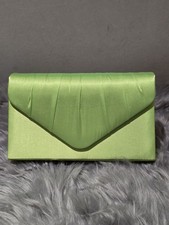 Lime Green Satin Clutch Bag