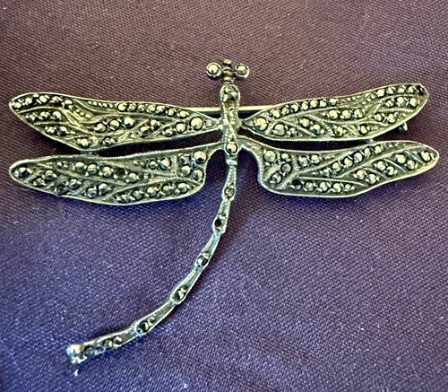 Dragonfly brooch pin sterling - dragonfly,