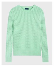 GANT size XXL Crew Neck Cable-Knit Men's Sweaters Green Chest 46” NEW